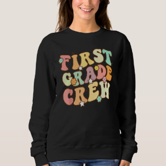 Sudadera Back To School First Grade Crew Groovy Retro Teach