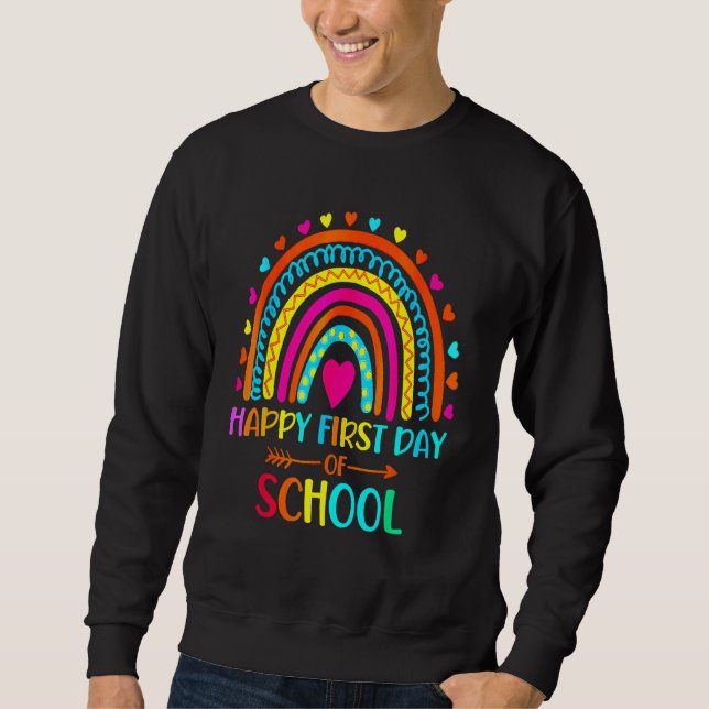 Sudadera Back To School Funny Happy First Day Of School For (Anverso)
