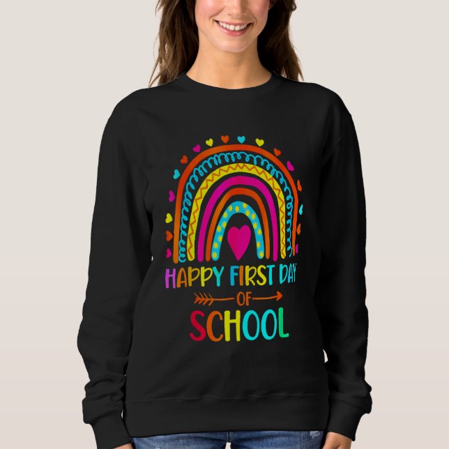 Sudadera Back To School Funny Happy First Day Of School For (Anverso)