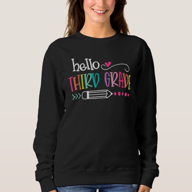 Sudadera Back To School Hello Third 3rd Grade For Kids Boy  (Anverso)