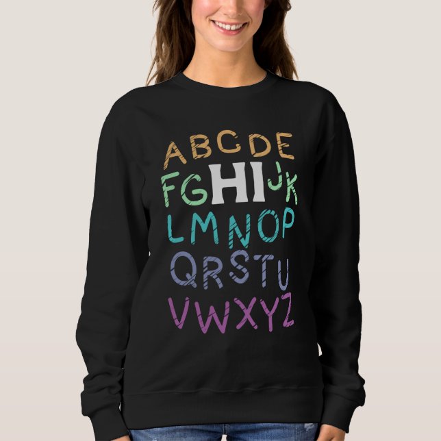 Sudadera Back to School Hi Alphabet Letters (Anverso)