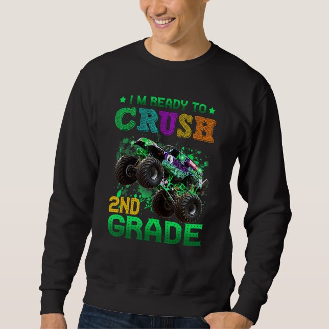 Sudadera Back To School I'm Ready to Crush 2nd Grade Monste (Anverso)