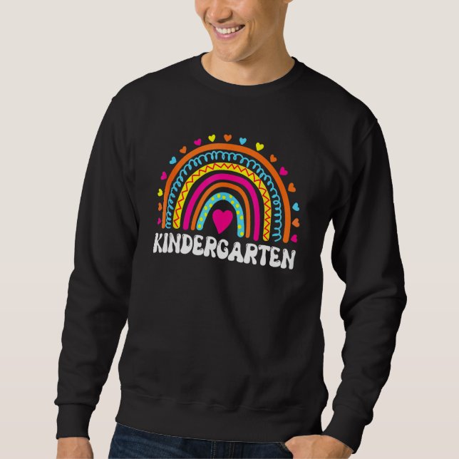 Sudadera Back To School Kindergarten Squad Rainbow Teacher  (Anverso)