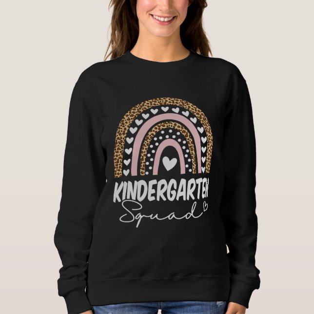 Sudadera Back To School  Kindergarten Squad Rainbow Teacher (Anverso)