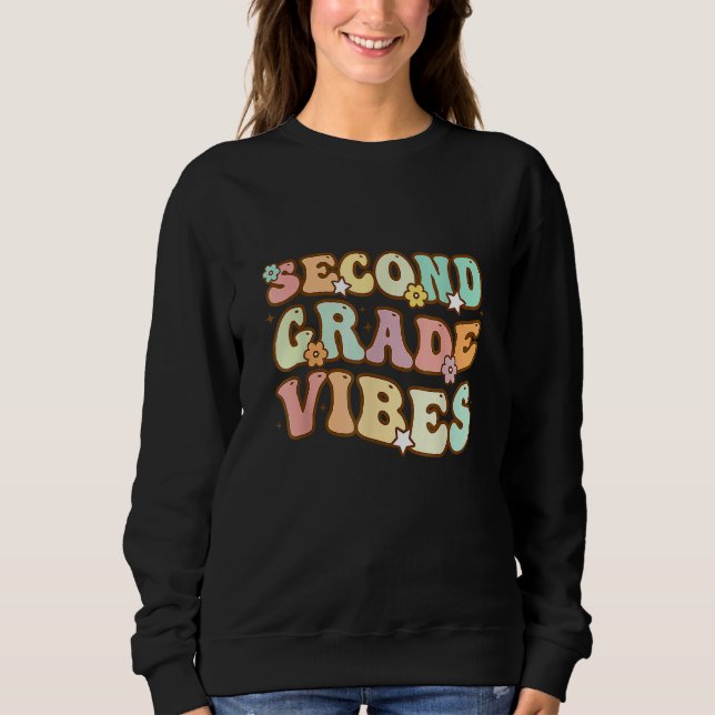 Sudadera Back To School Kindergarten Vibes Groovy Teacher W (Anverso)
