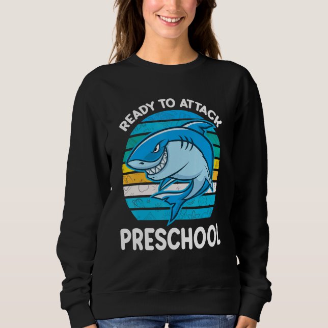 Sudadera Back To School Preschool Kids Outfit Shark (Anverso)