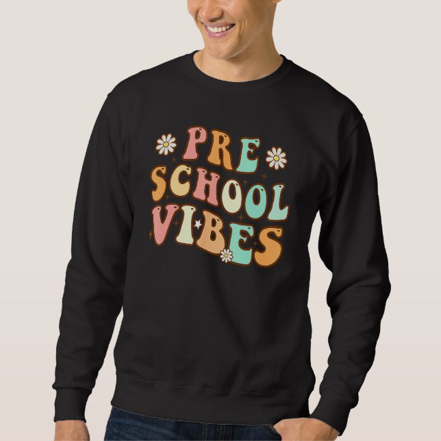 Sudadera Back To School Preschool Vibes Retro Teacher Nurse (Anverso)
