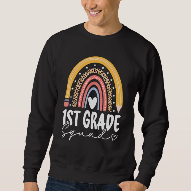 Sudadera Back To School Rainbow 1st First Grade Squad For T (Anverso)