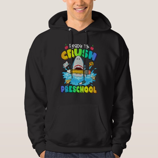 Sudadera Back To School Ready To Crush Preschool Shark Boy  (Anverso)