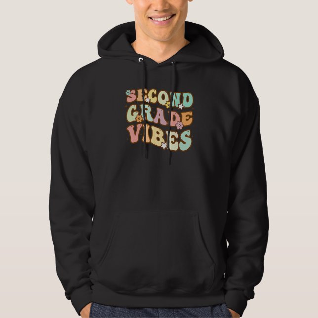 Sudadera Back To School Second Grade Vibes Retro Teacher Wo (Anverso)