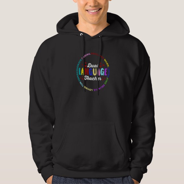 Sudadera Back To School Squad Cute Dual Language Teacher   (Anverso)