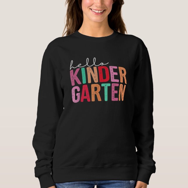 Sudadera Back To School  Students Teacher Hello Kindergarte (Anverso)