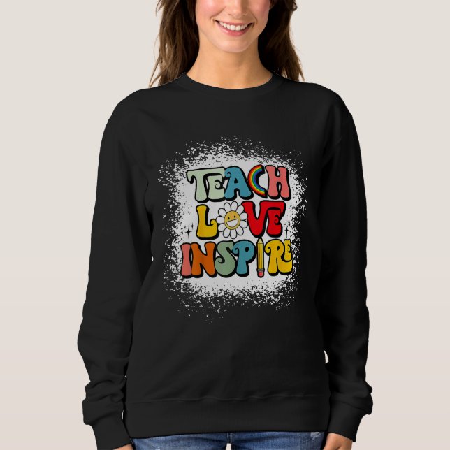 Sudadera Back To School Teach Love Inspire Retro Teachers_1 (Anverso)