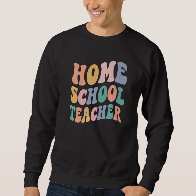 Sudadera Back To School Teacher Groovy Retro Homeschool Tea (Anverso)