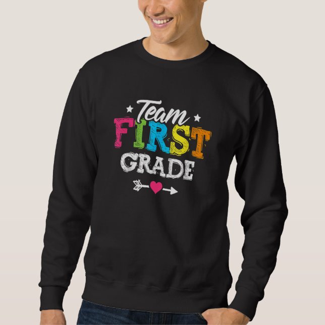 Sudadera Back To School Team First Grade Teacher Student Cu (Anverso)