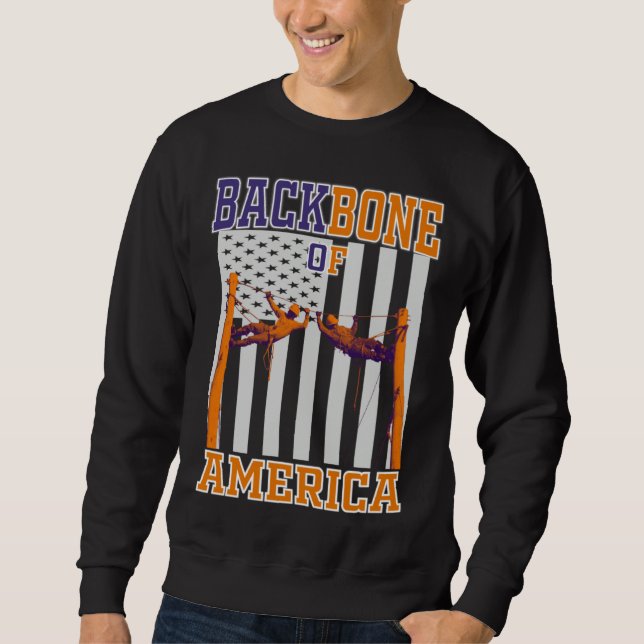 Sudadera Backbone of America Lineman Lineworker (Anverso)