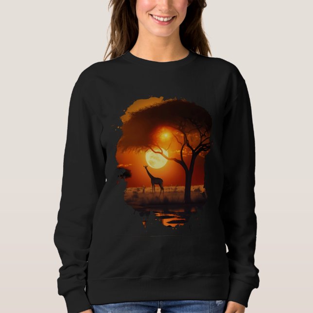 Sudadera Backprint Giraffes in the hot savannah of Africa i (Anverso)