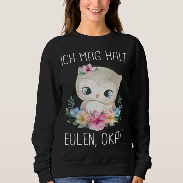 Sudadera Backprint Ich mag halten Owls okay (Anverso)