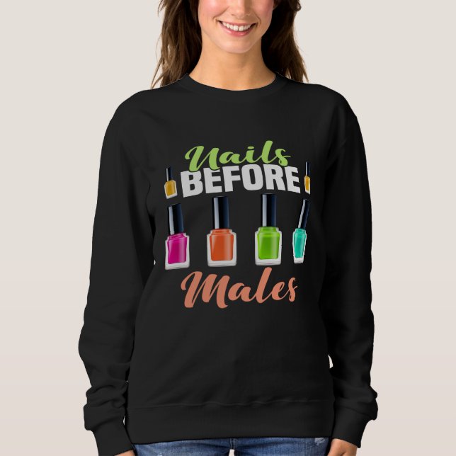 Sudadera Backprint Nails before Males Feminism Nail Polish (Anverso)