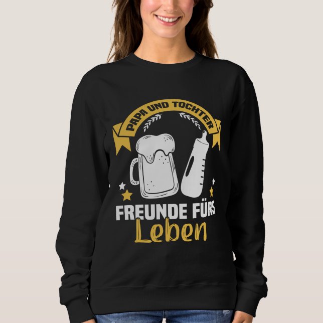 Sudadera Backprint Papa und Tochter Freunde für Leben Germa (Anverso)