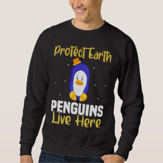 Sudadera Backprint Protect Earth Penguins live here