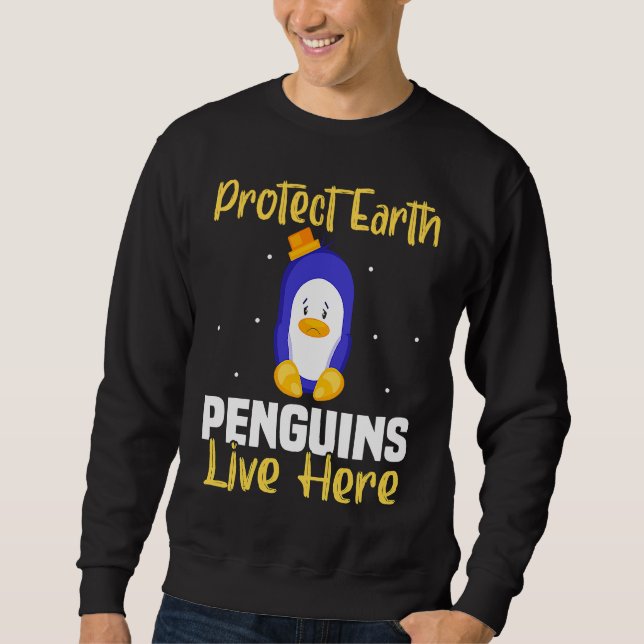 Sudadera Backprint Protect Earth Penguins live here (Anverso)