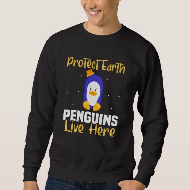 Sudadera Backprint Protect Earth Penguins live here (Anverso)