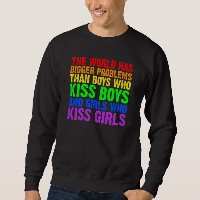 Sudadera Backprint The world has bigger problems than LGBTQ (Anverso)