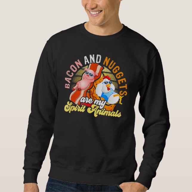 Sudadera Bacon And Nuggets Spirit Animals Fast Food Pun Hum (Anverso)