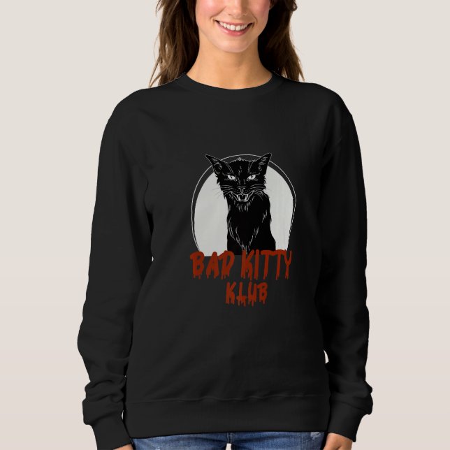 Sudadera Bad Cat Kitty Custome Halloween (Anverso)