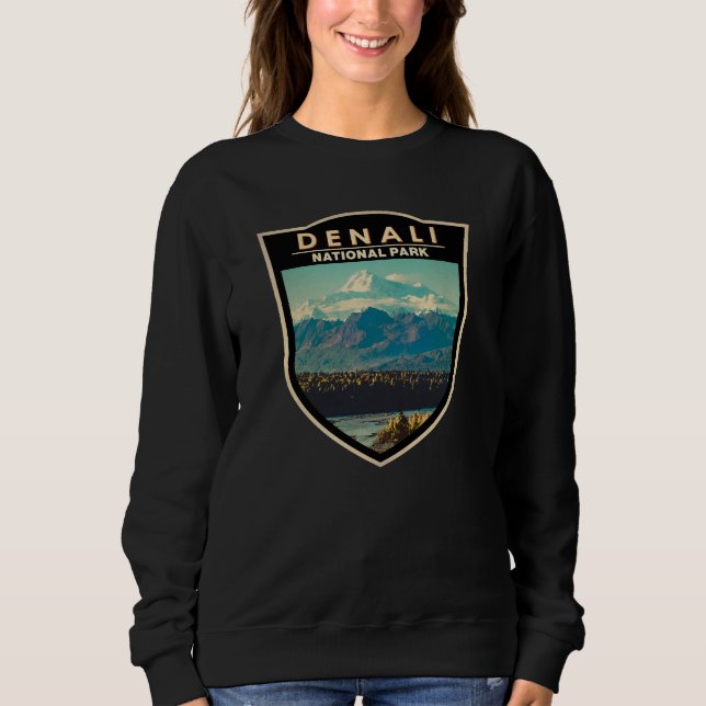 Sudadera Badge acuarela del parque nacional de Denali (Anverso)