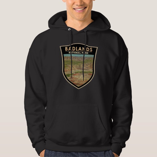 Sudadera Badlands National Park Landscape Watercolor Badge (Anverso)