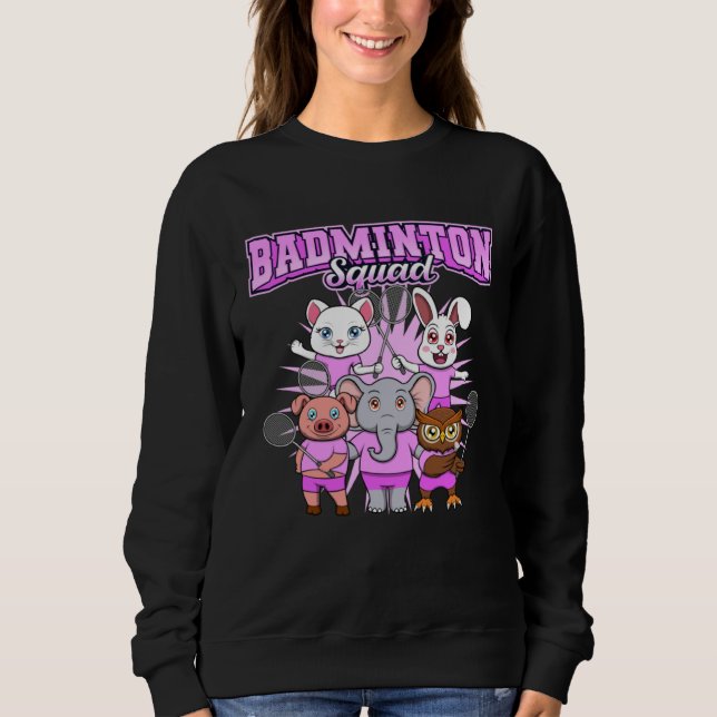 Sudadera Badminton Squad Cute Animals Shuttlecock (Anverso)