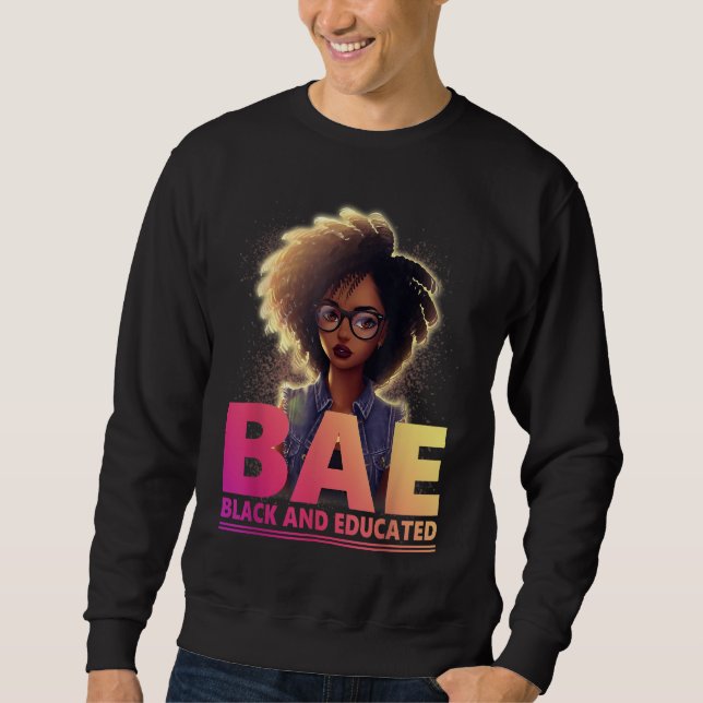 Sudadera BAE Mes de Historia Negra Educado Y Negro (Anverso)