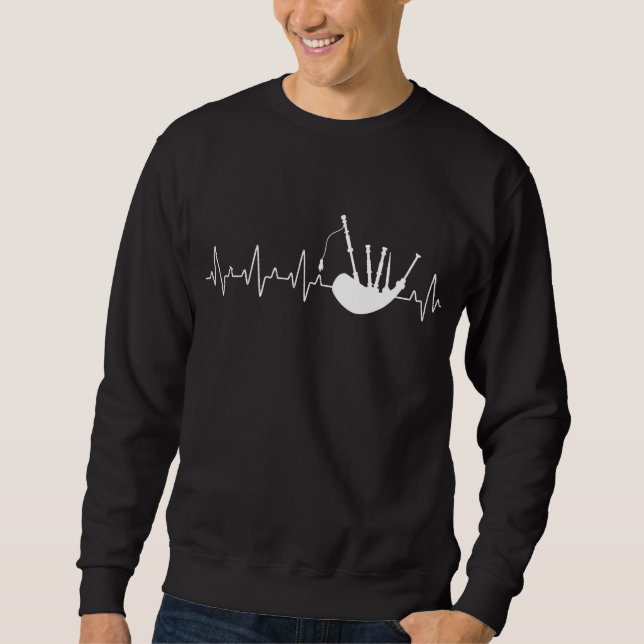 Sudadera Bagpipes Heartbeat Musician Bagpipe Player (Anverso)