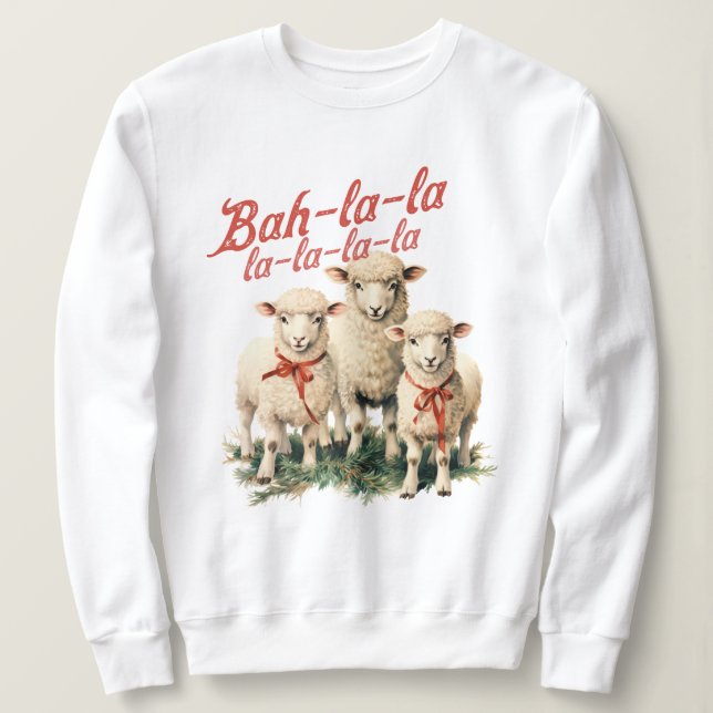 Sudadera Bah La La Cute Navidades Retro (Anverso del diseño)