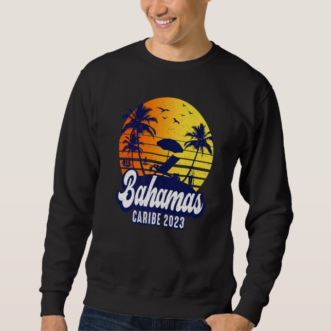 Sudadera Bahamas 2023 Caribe Sunset Beach Retro Premium (Anverso)