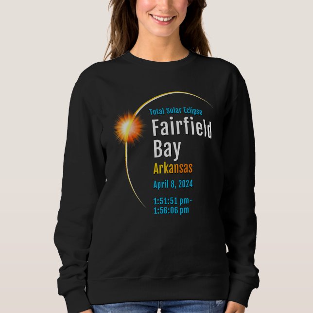 Sudadera Bahía de Fairfield Arkansas Ar Eclipse Total de So (Anverso)