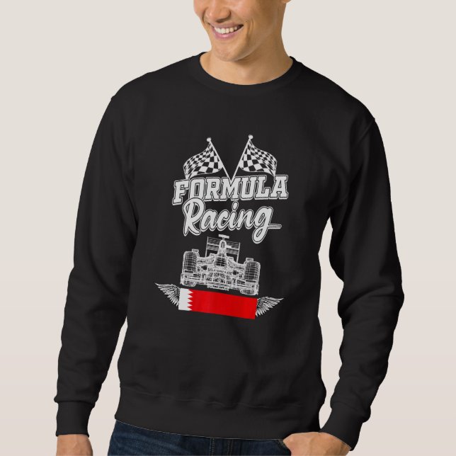 Sudadera Bahrain Auto Race Bahrain Flag Formula Racing Car  (Anverso)