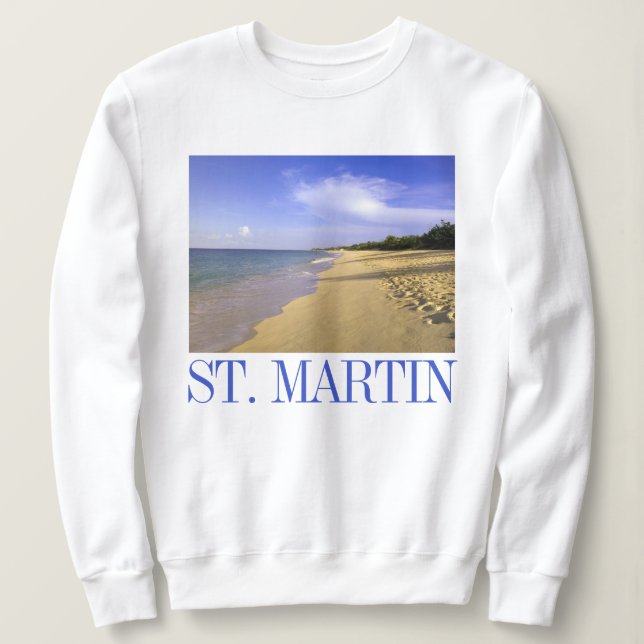 Sudadera Baie Longue Long Bay Beach, St. Martin (Anverso del diseño)