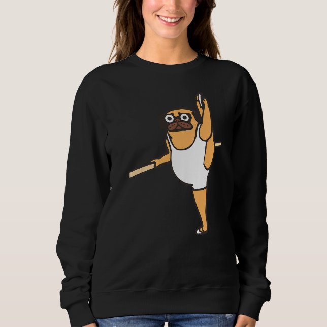 Sudadera Bailador de ballet de pug (Anverso)