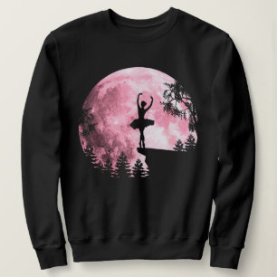 Sudadera Bailarina de ballet bailando bajo la luna llena ro