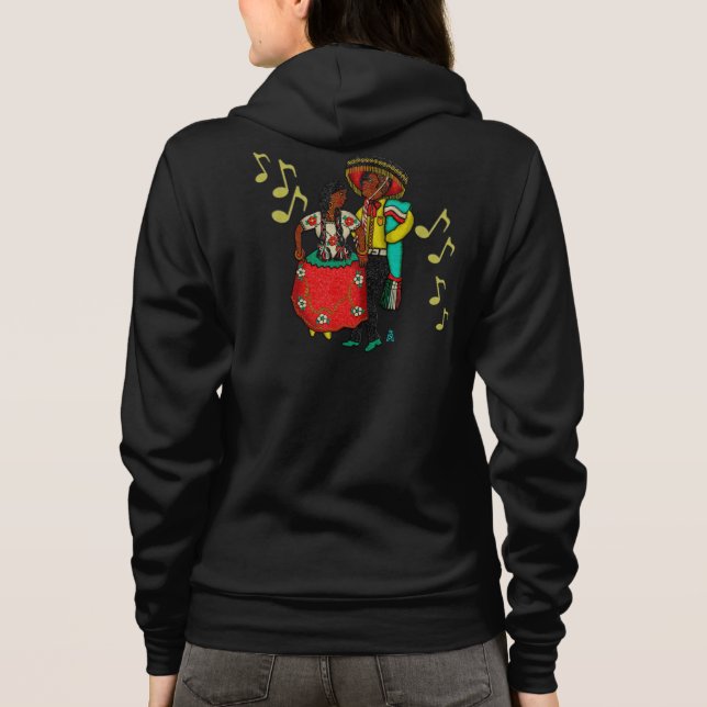 Sudadera Bailarines mexicanos con disfraces retro (Reverso)