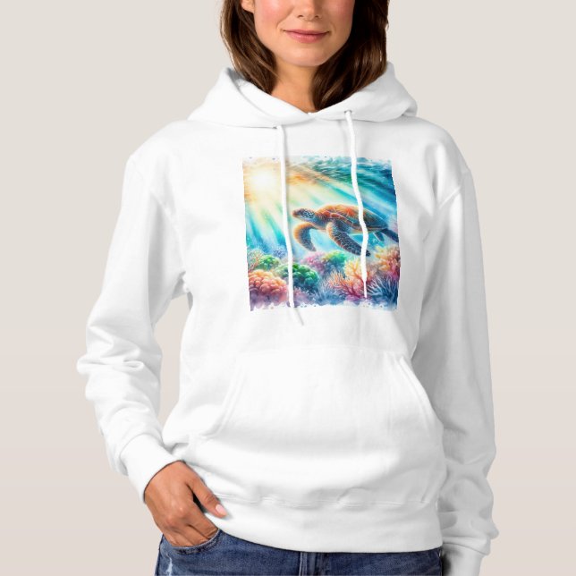 Sudadera bajo el océano, la tortuga marina (Anverso)