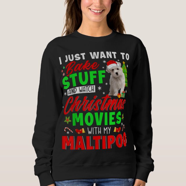 Sudadera Bake Stuff Y Ver Películas De Navidades Con Mi Mal (Anverso)