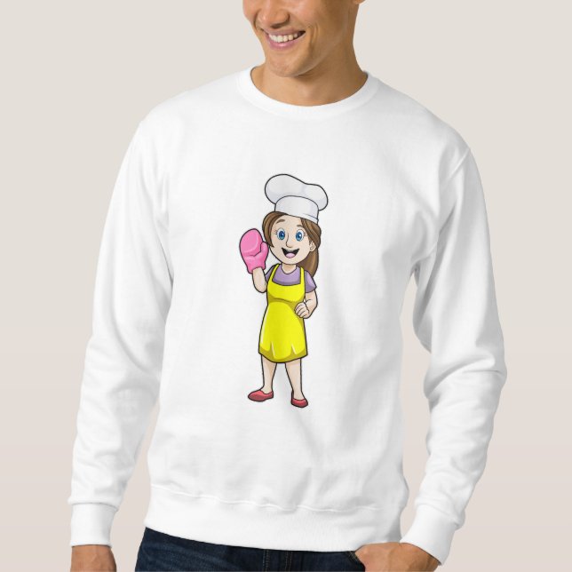 Sudadera Baker con guantes de huevo y delantal de cocina (Anverso)