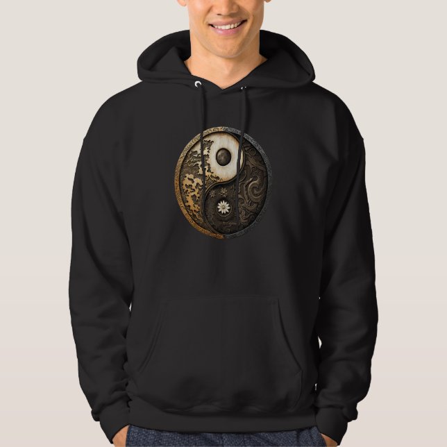 Sudadera Balance and Harmony Yin Yang Symbol Flowers Nature (Anverso)