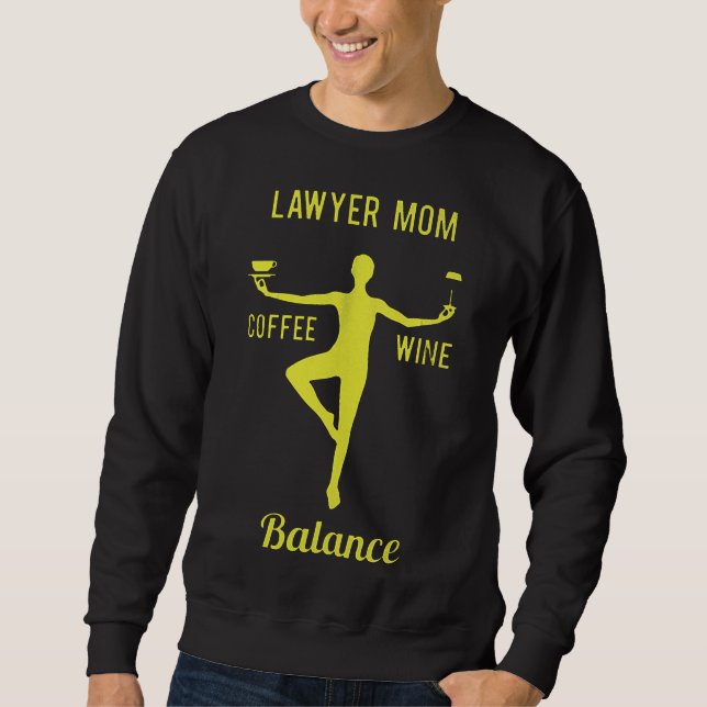 Sudadera Balance de vino de café de la abogada Mamá (Anverso)