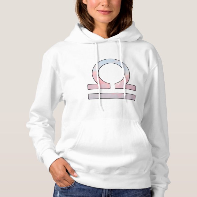 Sudadera Balanced Libra Bliss - Arte Pastel rosa y azul (Anverso)