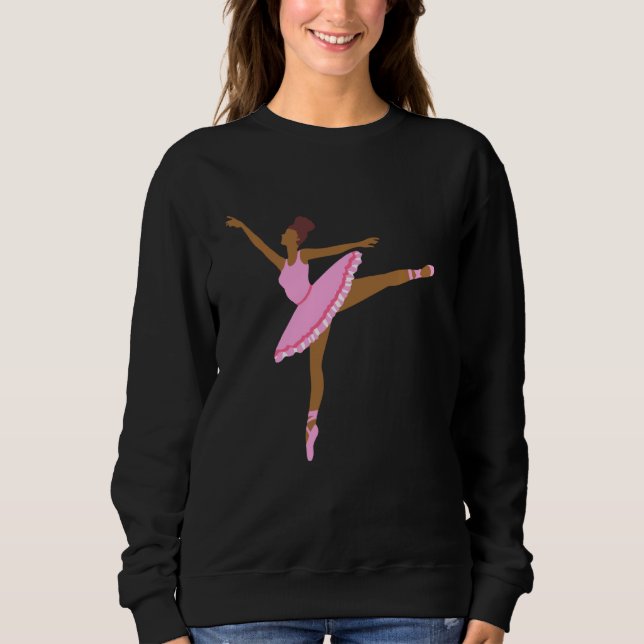 Sudadera Balcón de Balerinas Negras Africanas Para Chicas (Anverso)